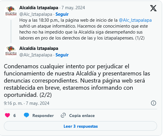 Alcaldía Iztapalapa denuncia hackeo de su página web